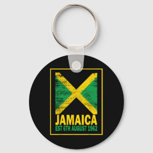Independence Day Shirt 6th August Jamaica Since 19 Key Ring