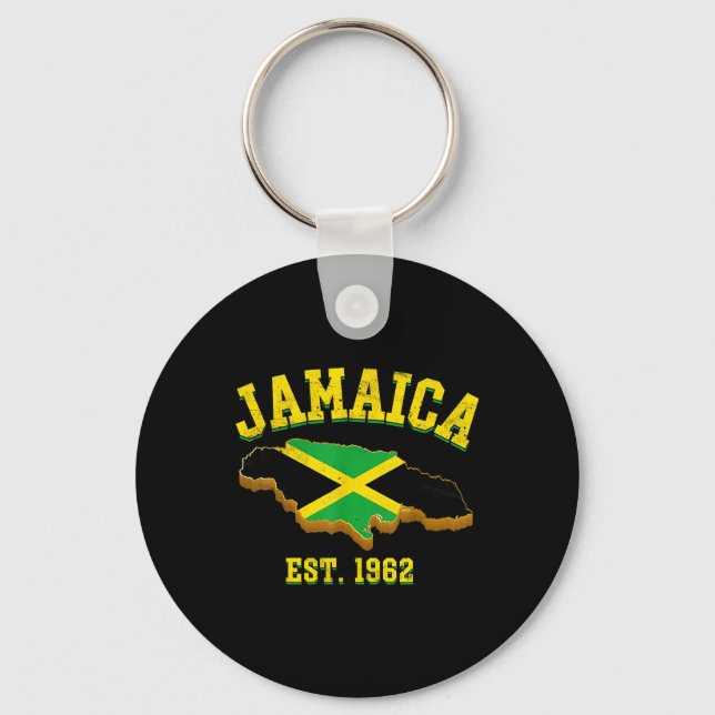 Independence Day Shirt Jamaican Flag Map Pride  Key Ring (Front)