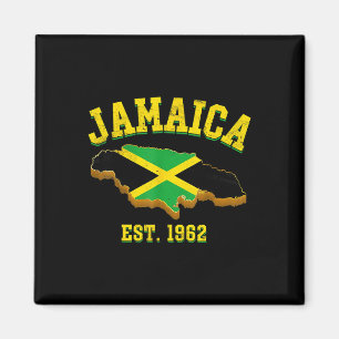 Independence Day Shirt Jamaican Flag Map Pride Magnet