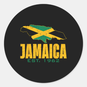 Independence Day Since 1962 Proud Jamaican Flag Me Classic Round Sticker