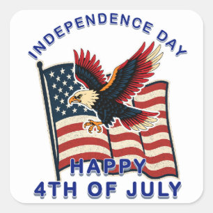 Independence day square sticker