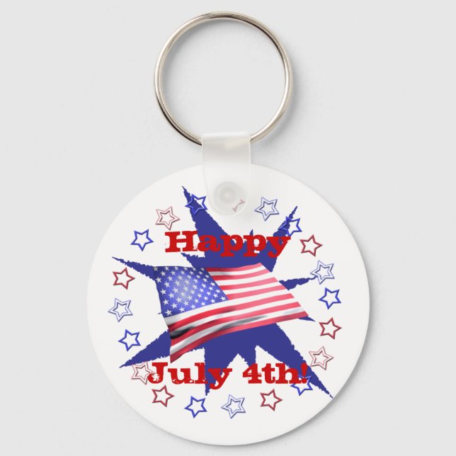 Independence Day Star Circle Key Ring (Front)