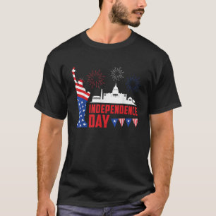 Independence Day Statue of Loverty America Party P T-Shirt