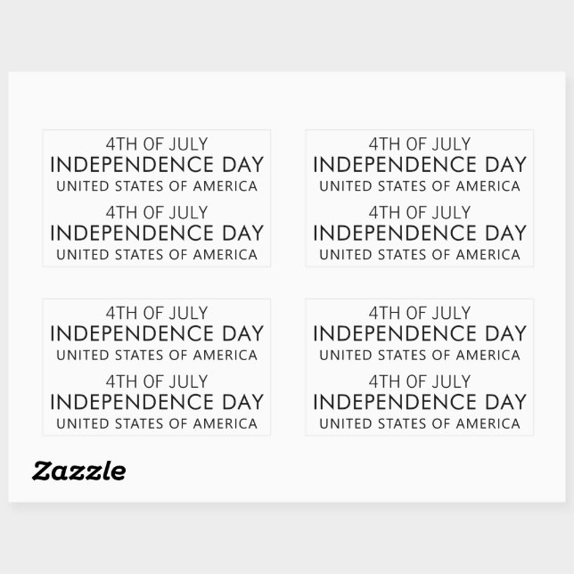 INDEPENDENCE DAY Stylish Font Rectangular Sticker (Sheet)