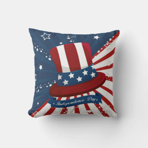 Independence Day Top Hat Stars and Stripes Cushion