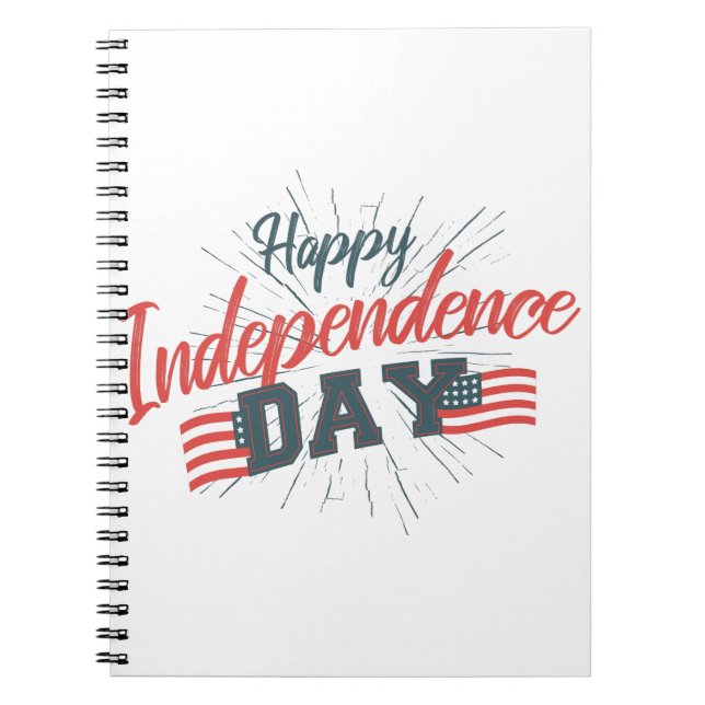 Independence Day Typography Notebook (Front)