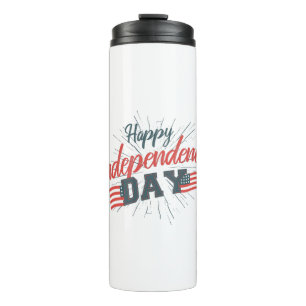 Independence Day Typography Thermal Tumbler