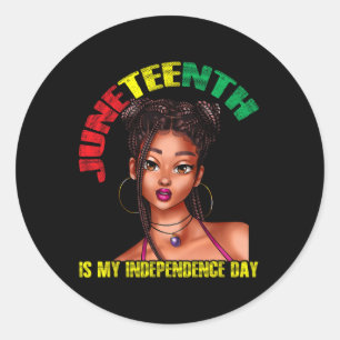 Independence Day United States African Woman Usa Classic Round Sticker
