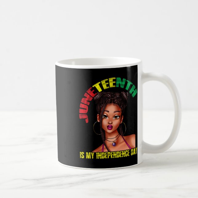 Independence Day United States African Woman Usa  Coffee Mug (Right)