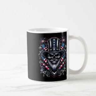 Independence Day Usa Patriot Bearded Skull! 4th Of Coffee Mug