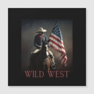 independence day, wild west, cowboy, 4th of july magnetic invitation