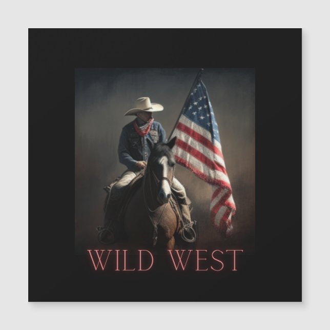 independence day, wild west, cowboy, 4th of july magnetic invitation (Front)