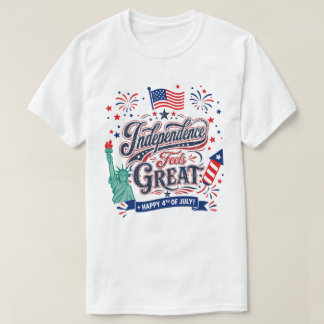 Independence FeelsGreat–Happy 4th of July Patrioti T-Shirt