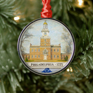 Independence Hall, 1775 Metal Ornament