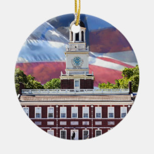 Independence Hall Ceramic Ornament