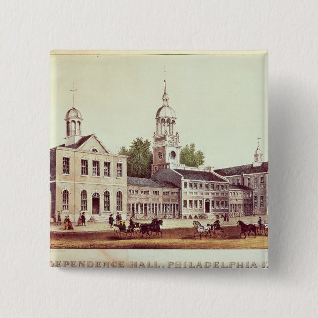 Independence Hall, Philadelphia 15 Cm Square Badge (Front)