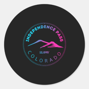 Independence pass elevated colorado mountain neon classic round sticker