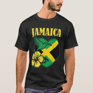 Independence Shirt Jamaican Flag Flower And Bird