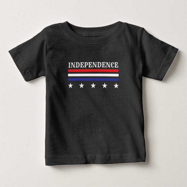 Independence Stars Stripes Retro USA Patriotic Baby T-Shirt (Front)