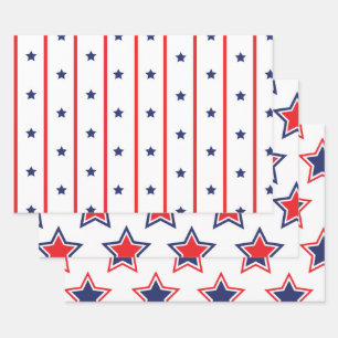 Independence Stars Wrapping Paper Sheet