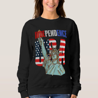 Independence USA America Patriotic Statue of Liber Sweatshirt