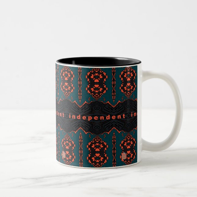 Independent and proud Two-Tone coffee mug (Right)