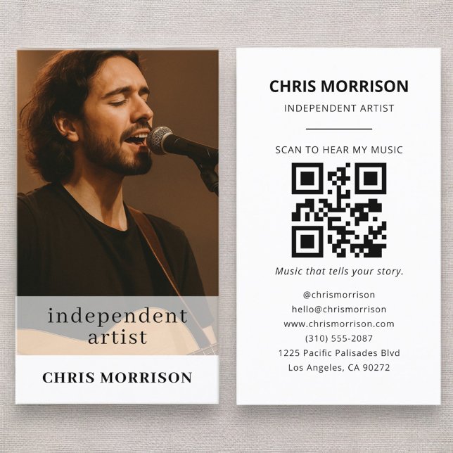 Independent Artist QR Code Photo Business Card (Creator Uploaded)