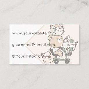 Independent Bear Shopping on a Mobility Scooter Business Card