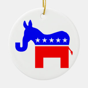 INDEPENDENT & BIPARTISAN - Donkey/Elephant Hybrid Ceramic Tree Decoration
