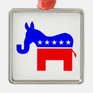 INDEPENDENT & BIPARTISAN - Donkey/Elephant Hybrid Metal Tree Decoration