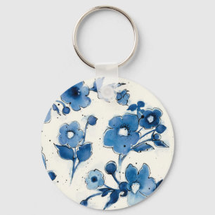 Independent Blue Blooms Key Ring