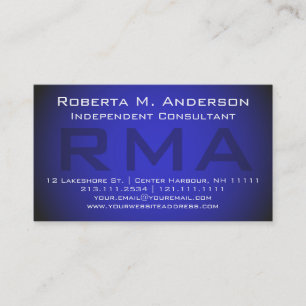 Independent Consultant Elegant Blue Monogram Business Card