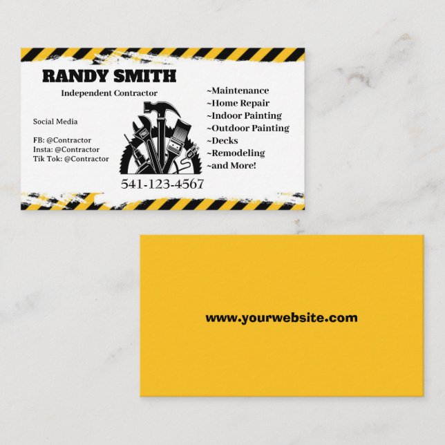 Independent Contractor Business Card (Front/Back)