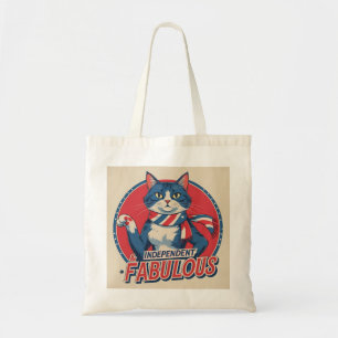 Independent & Fabulous – Patriotic Cat Tote Bag