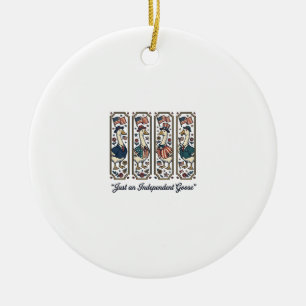 Independent Goose Patriotic Vintage T-Shirt Design Ceramic Ornament