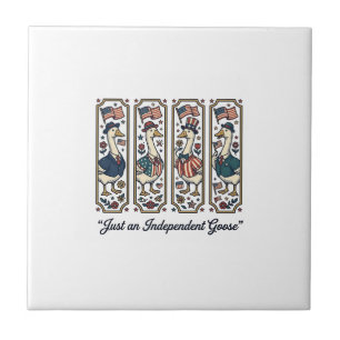 Independent Goose Patriotic Vintage T-Shirt Design Ceramic Tile