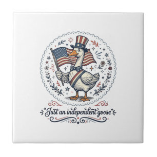 Independent Goose Vintage Patriotic Shirt Design ( Ceramic Tile