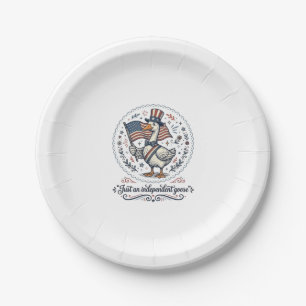 Independent Goose Vintage Patriotic Shirt Design ( Paper Plate
