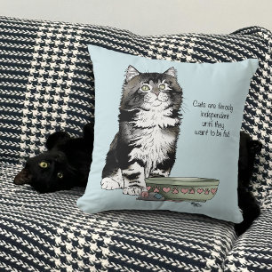 Independent Grey Tabby Blue Cute Funny Cat Cushion