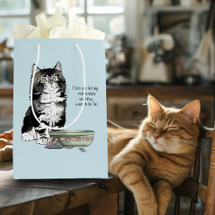 Independent Grey Tabby Blue Cute Funny Cat Medium Gift Bag