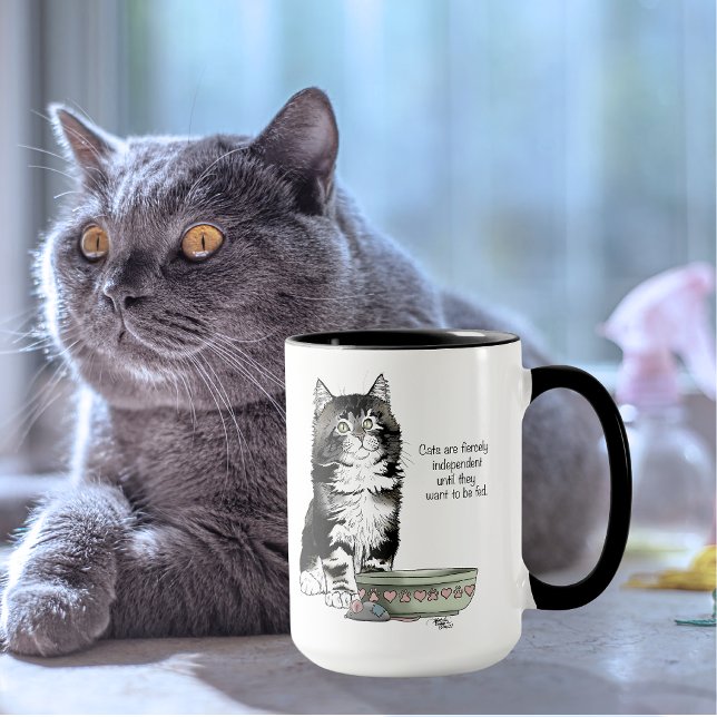 Independent Grey Tabby Blue Cute Funny Cat Mug (Creator Uploaded)