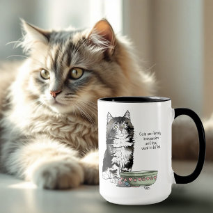 Independent Grey Tabby Blue Cute Funny Cat Mug
