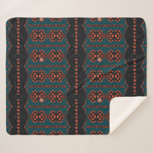 Independent in Orange and Green Sherpa Blanket