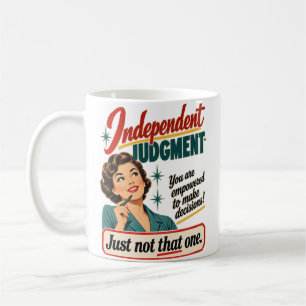 Independent Judgment Retro Office Humour Coffee Mug