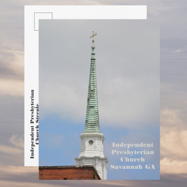 Independent Presbyterian Church Steeple Savannah Postcard (Creator Uploaded)