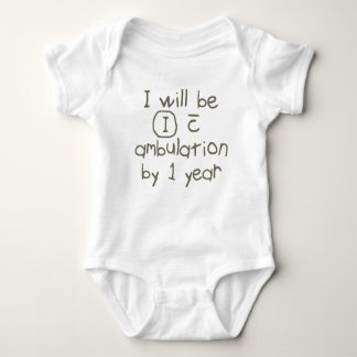 independent with ambulation grey handwriting PT Baby Bodysuit