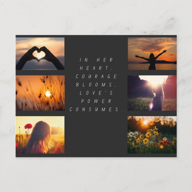 Independent Woman's Day: Courage in Bloom Postcard (Front)