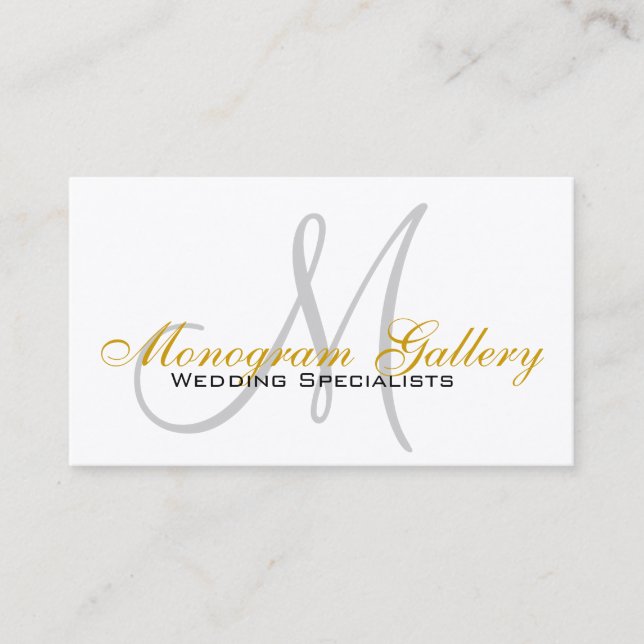 Indestructible Monogram Custom Business Cards (Front)