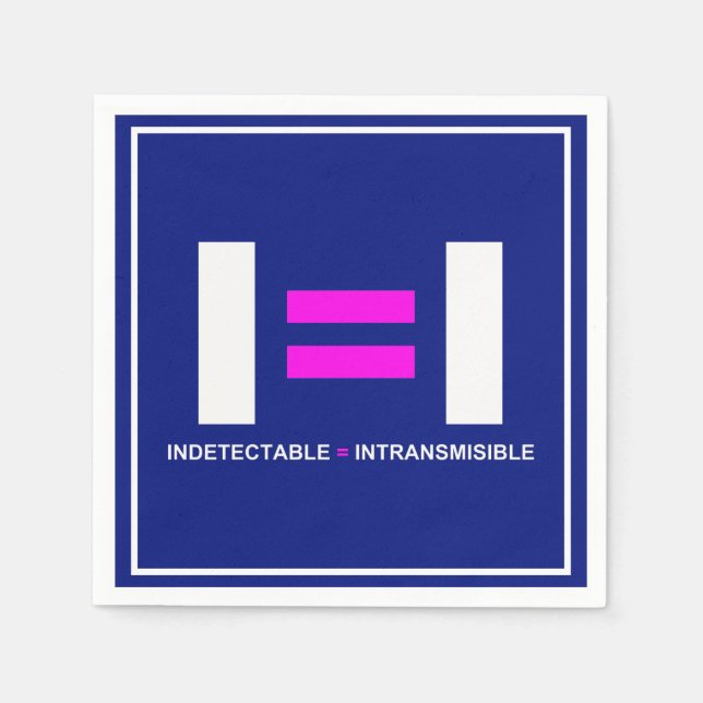 Indetectable es igual a Intransmisible VIH Napkin (Front)