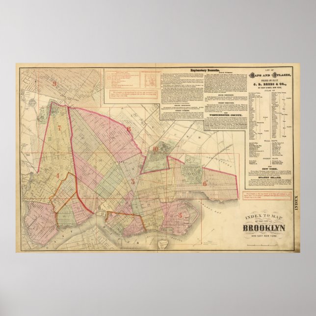 Index Brooklyn map Poster (Front)